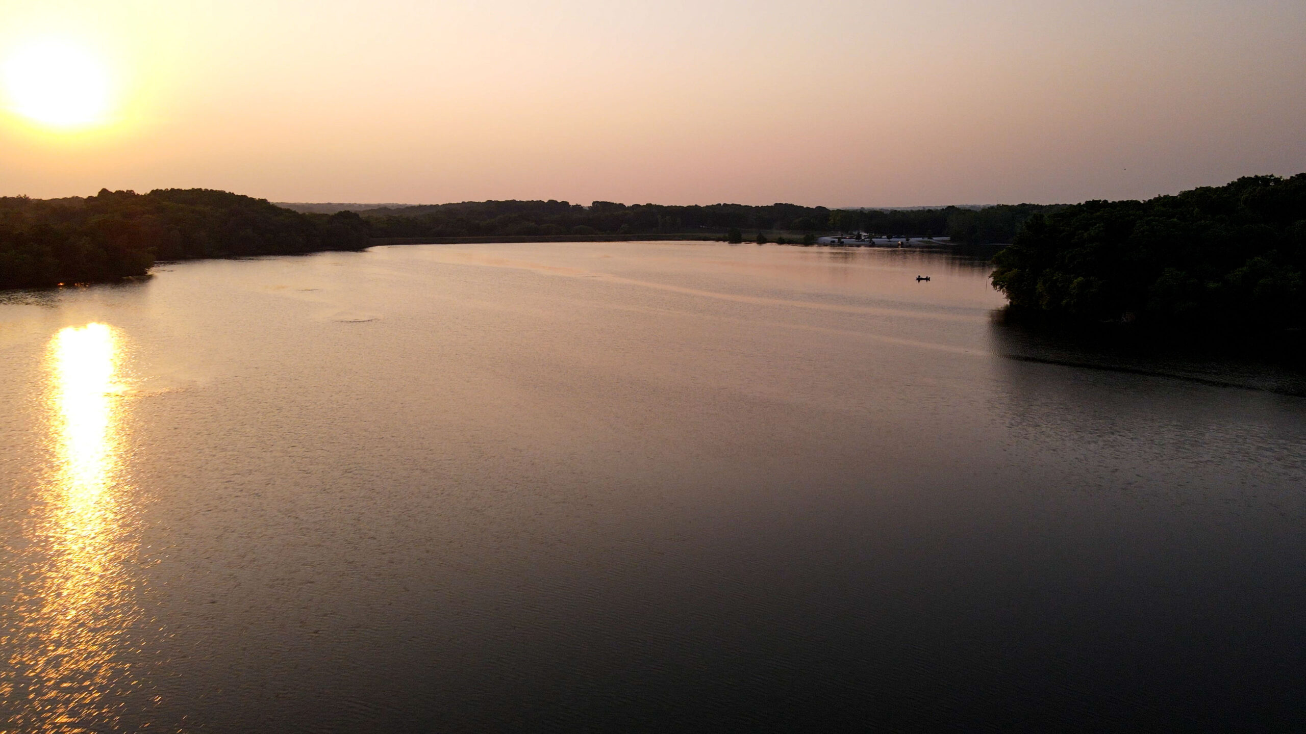 Aerial view of Perry County Community Lake from Perryville RV Resort— the best RV Park near Perryville MO