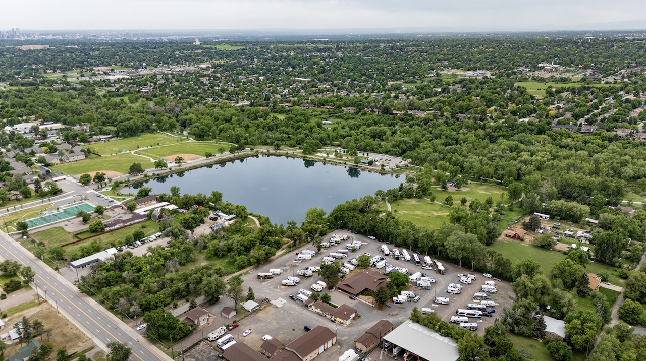 Full-hookup RV sites at Applewood RV Resort in Wheat Ridge, a convenient Denver-metro base near I-70