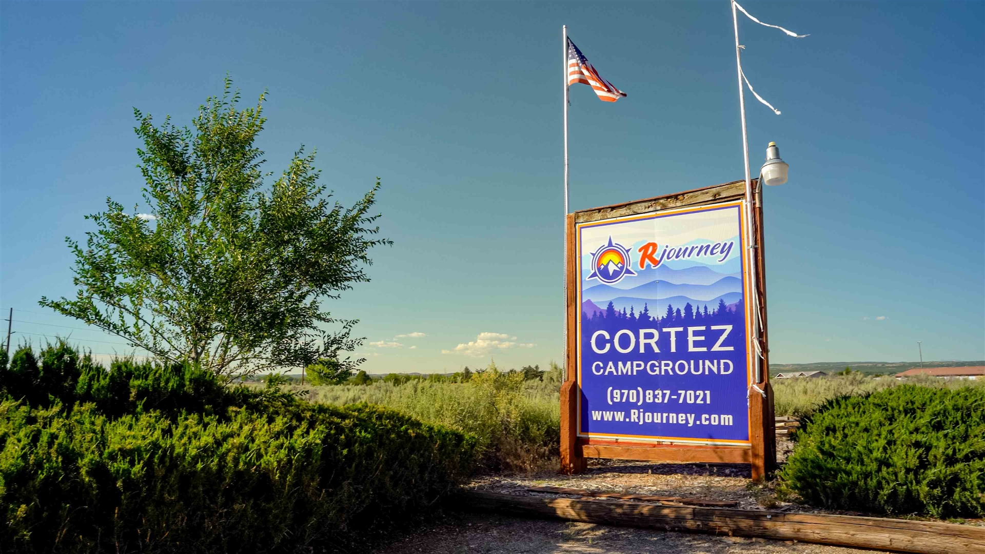 Pull-through RV sites at Cortez RV Resort, which sells propane and RV supplies on-site near Mesa Verde in Cortez, Colorado
