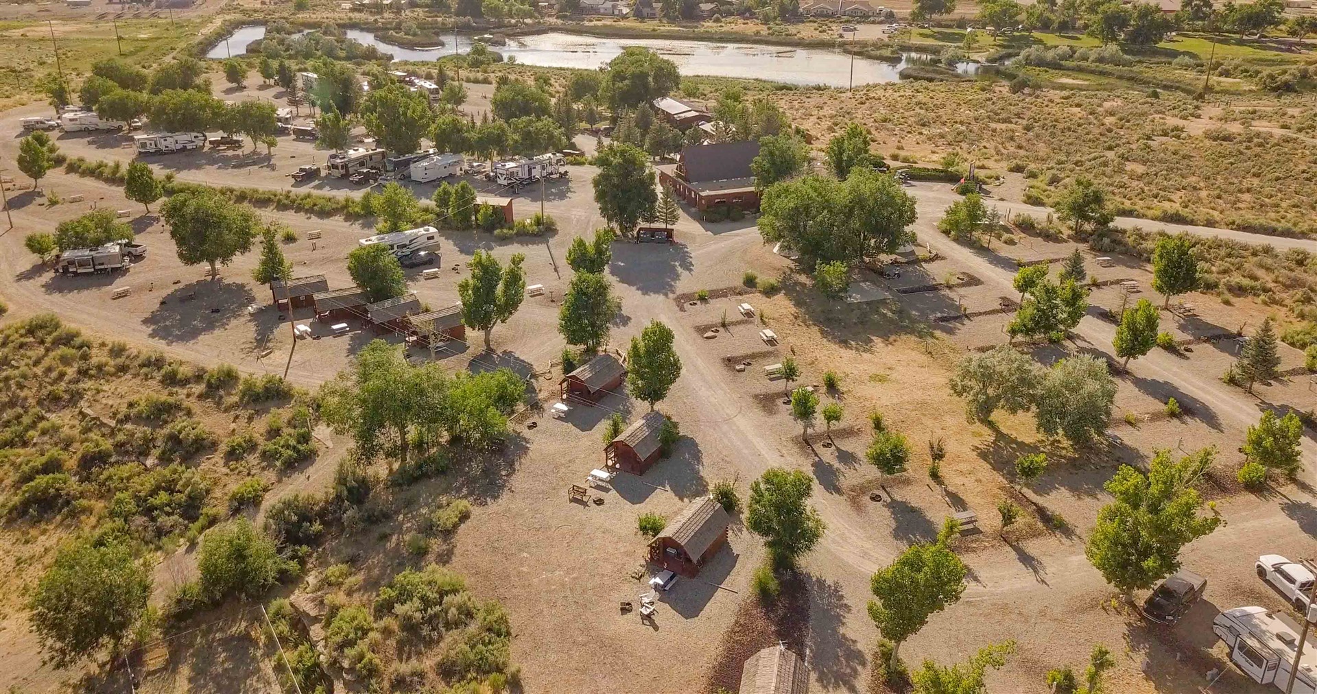 Grounds at Cortez RV Resort, a basecamp for exploring Mesa Verde and the Four Corners near Cortez, Colorado
